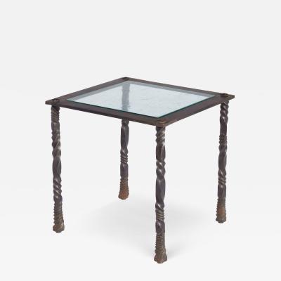 Brutalist Wrought Iron End Table