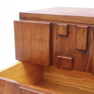 Brutalist wooden chest of drawers Italy