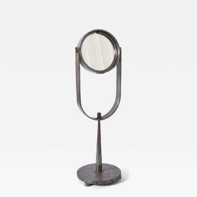 Brutalist wrought iron table mirror 1960s