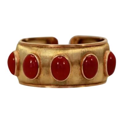 Buccellati Yellow Gold Wide Coral Bracelet 18K