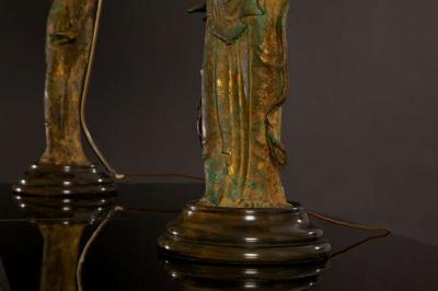 Buddha Lamps in the Style of James Mont