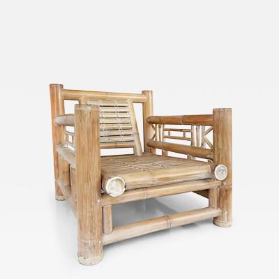 Budji Layug Antonio Budji Layug Style Vintage Coastal Bamboo Chair