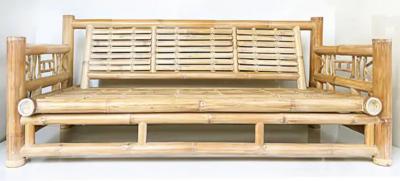 Budji Layug Antonio Budji Layug Style Vintage Coastal Bamboo Sofa