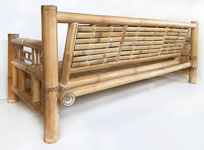 Budji Layug Antonio Budji Layug Style Vintage Coastal Bamboo Sofa