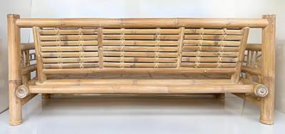 Budji Layug Antonio Budji Layug Style Vintage Coastal Bamboo Sofa