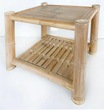Budji Layug Antonio Budji Layug Style Vintage Coastal Bamboo Sofa