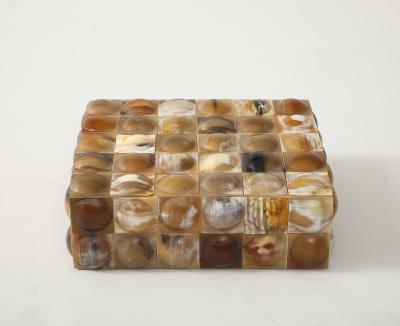 Buffalo Horn Convex Dot Keepsake Box