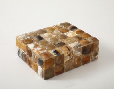 Buffalo Horn Convex Dot Keepsake Box