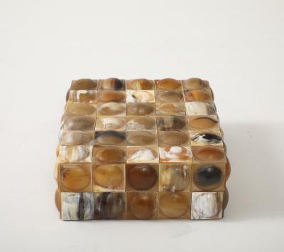 Buffalo Horn Convex Dot Keepsake Box