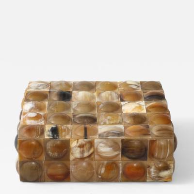 Buffalo Horn Convex Dot Keepsake Box