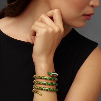 Bulgari Enamel Ruby and Diamond Dragon Bracelet