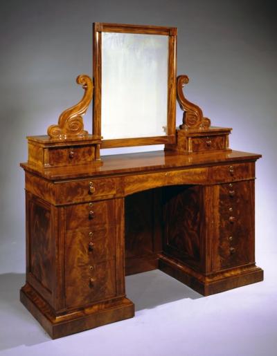 Bureau with Attached Mirror