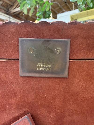 Burgundy Picture Frame Signed Antonio Scarpa