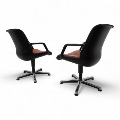 Burkhard Vogtherr Set of 2 Fr scher leather office chairs by Burkhard Vogtherr 1970