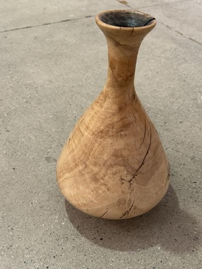 Burl Turned Wood Vase