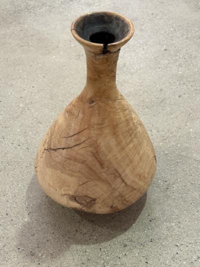 Burl Turned Wood Vase