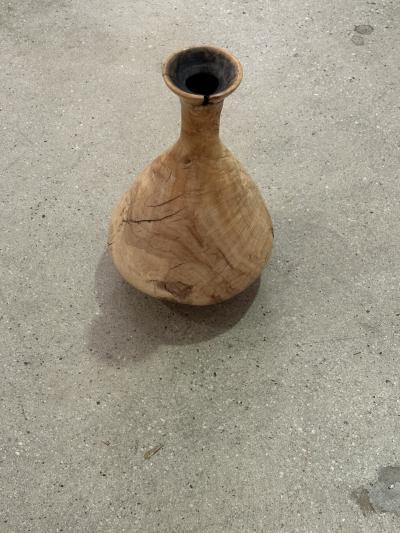 Burl Turned Wood Vase
