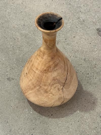 Burl Turned Wood Vase