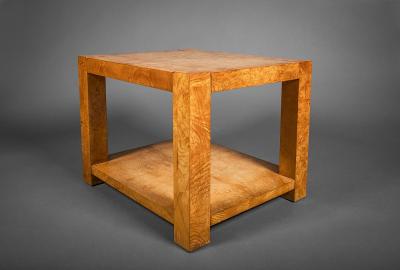 Burl Veneer Side Table