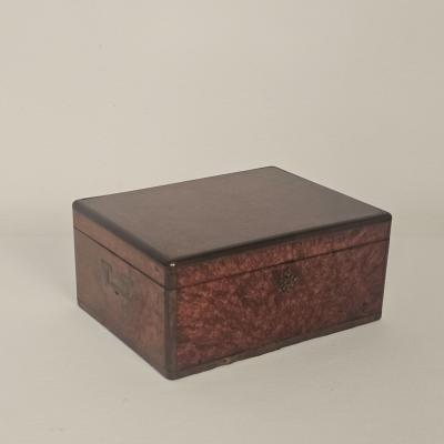 Burl Walnut Dressing Box Victorian England circa 1870