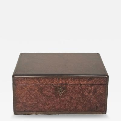 Burl Walnut Dressing Box Victorian England circa 1870