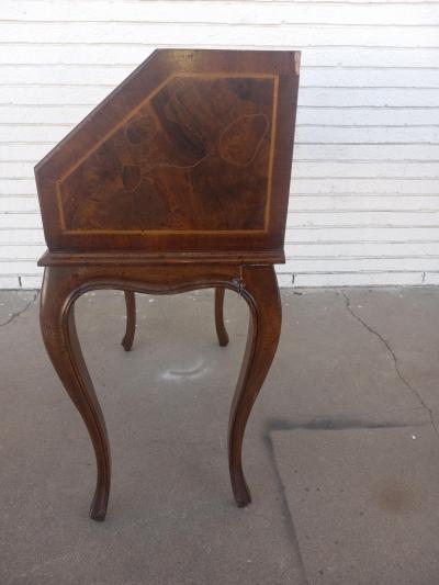 Burl Walnut Drop Front Desk