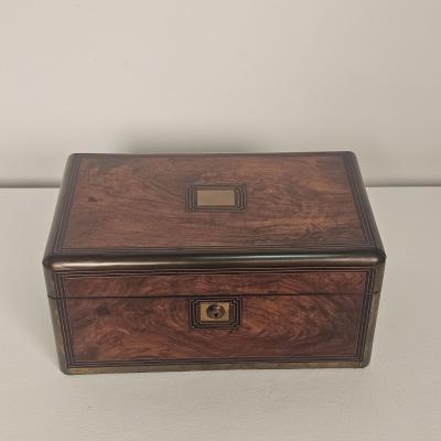 Burl Walnut Victorian English Lap Desk circa 1870