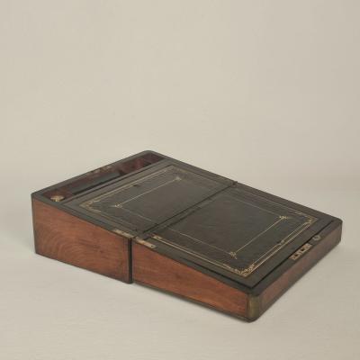 Burl Walnut Victorian English Lap Desk circa 1870