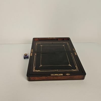 Burl Walnut Victorian English Lap Desk circa 1870