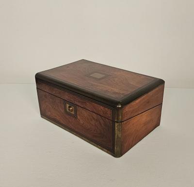 Burl Walnut Victorian English Lap Desk circa 1870