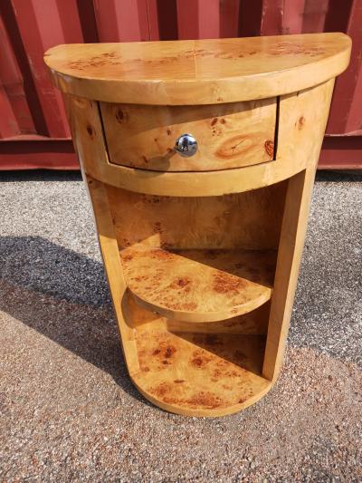 Burl Wood Art Deco Open Bookcase