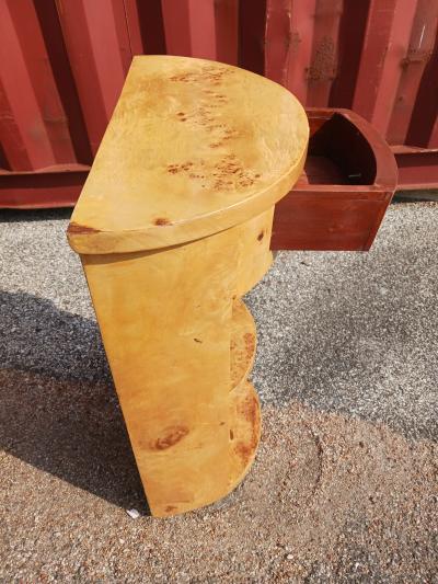Burl Wood Art Deco Open Bookcase