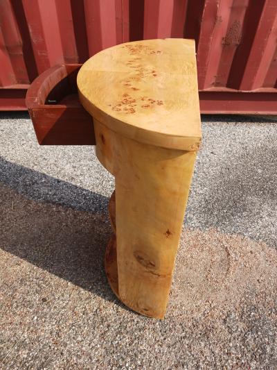 Burl Wood Art Deco Open Bookcase