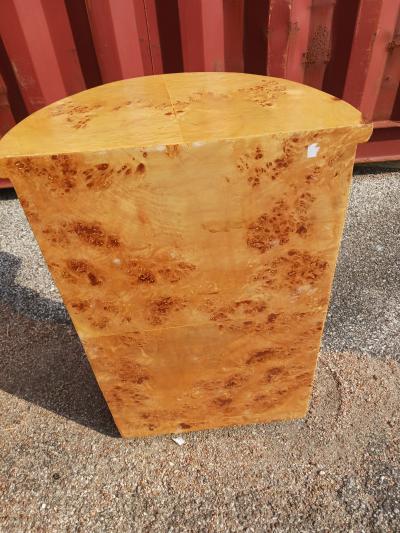 Burl Wood Art Deco Open Bookcase