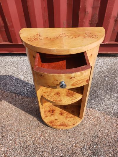 Burl Wood Art Deco Open Bookcase