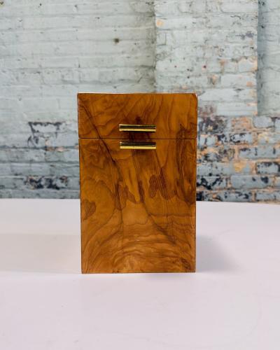 Burl Wood and Brass Small Chest 1960