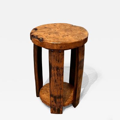 Burl wood side table France 1950