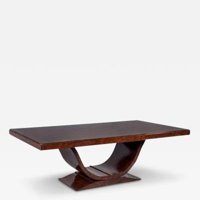 Burled Walnut Art Deco Inspired Lauder Alcott Dining Table