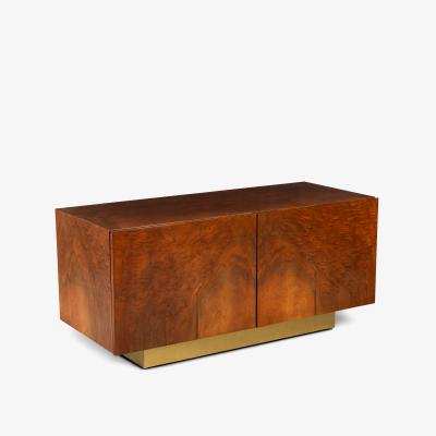 Burlwood Brass Petite Mid Century Style Cabinet