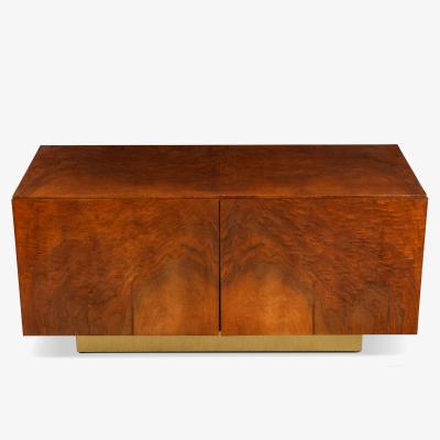 Burlwood Brass Petite Mid Century Style Cabinet