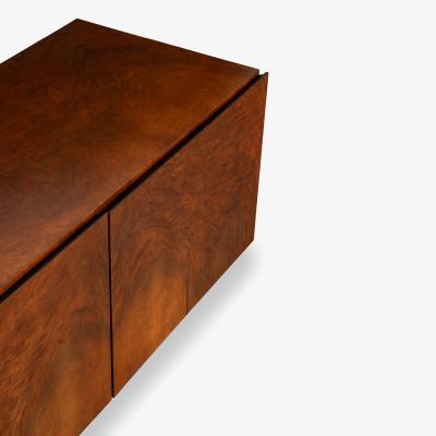 Burlwood Brass Petite Mid Century Style Cabinet