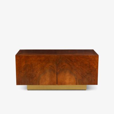 Burlwood Brass Petite Mid Century Style Cabinet