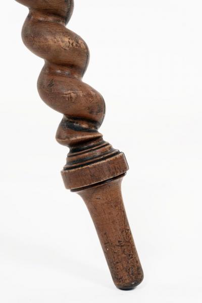 Burlwood Cricket Table upon Barleytwist Legs