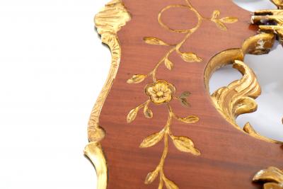 Burlwood Gilt Gold Frame Beveled Wall Mirror