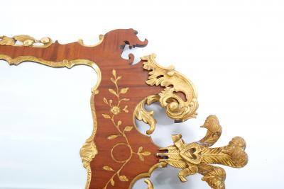 Burlwood Gilt Gold Frame Beveled Wall Mirror