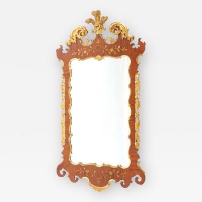 Burlwood Gilt Gold Frame Beveled Wall Mirror