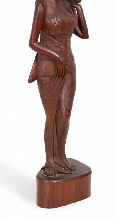 Burmese Carved Wooden Small Female Figure