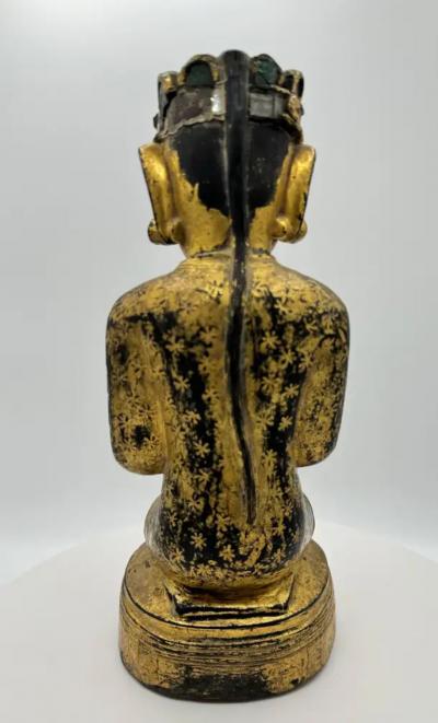 Burmese Painted Giltwood Buddha