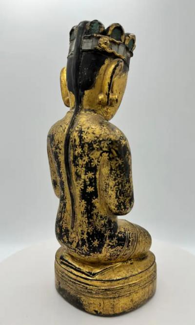 Burmese Painted Giltwood Buddha