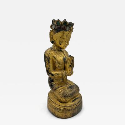 Burmese Painted Giltwood Buddha